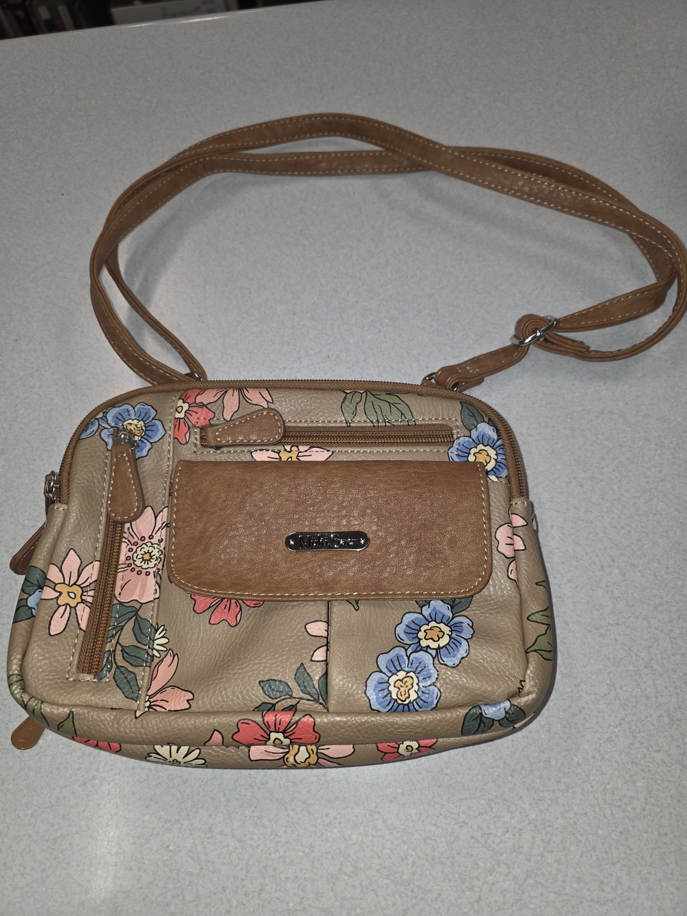 Women’s Multi- Sac Floral Crossbody Bag in Tan